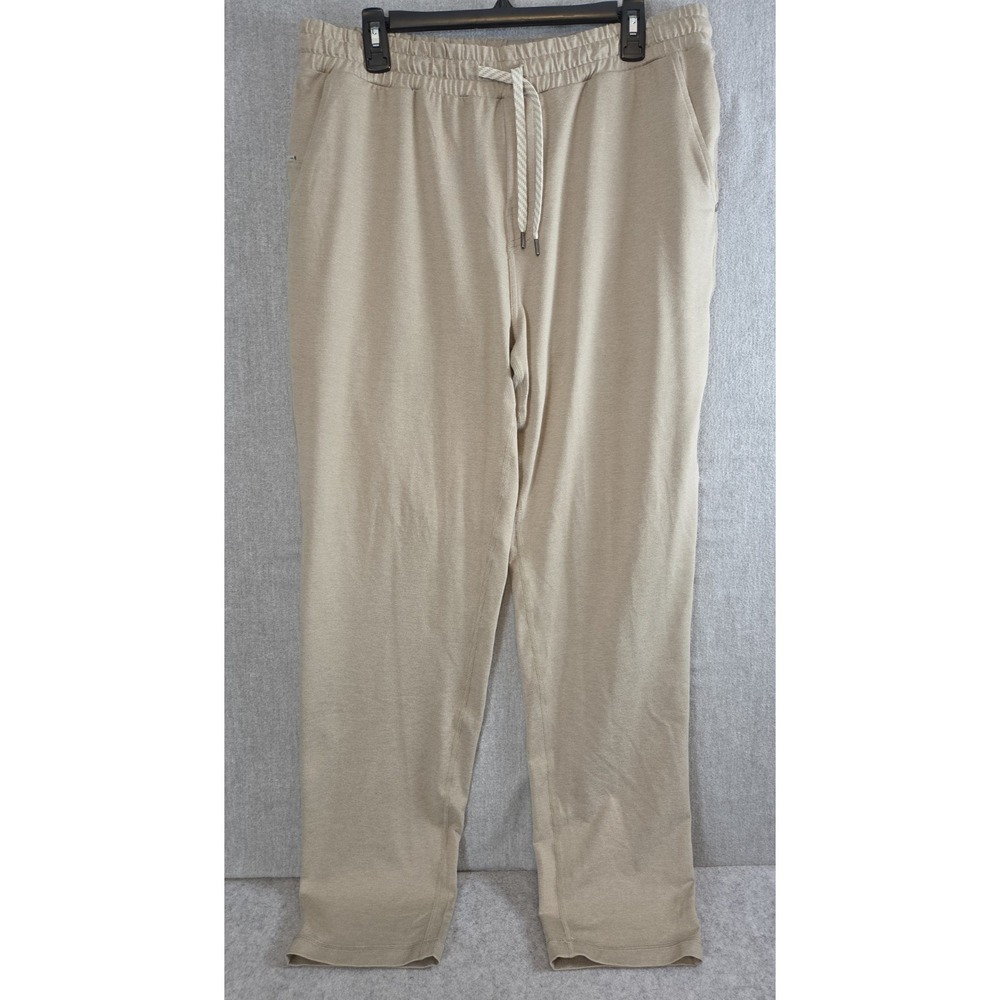 Vuori Ponto Mens 2XL Performance Drawstring Pants Sweatpants Stretch Pull On Tan